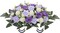 Artificial Cemetery Flowers Headstone Flower Saddle - Realistic Purple Roses & Chrysanthemum Memorial Arrangement - UV Resistant Weatherproof Grave Decorations for Outdoor Tombstone